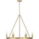 Dutton 6 Light 27.75 inch Signature Brass Chandelier Ceiling Light