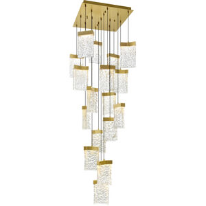 Lava LED 24 inch Brass Chandelier Ceiling Light