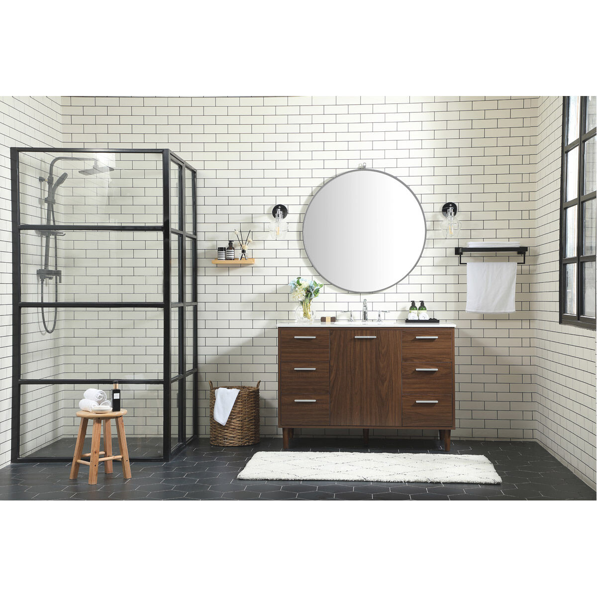 Baldwin 48 X 22 X 34 inch Walnut Vanity Sink Set