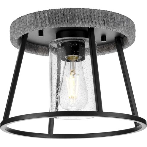 Laramie 1 Light 12 inch Matte Black Flush Mount Ceiling Light, Design Series