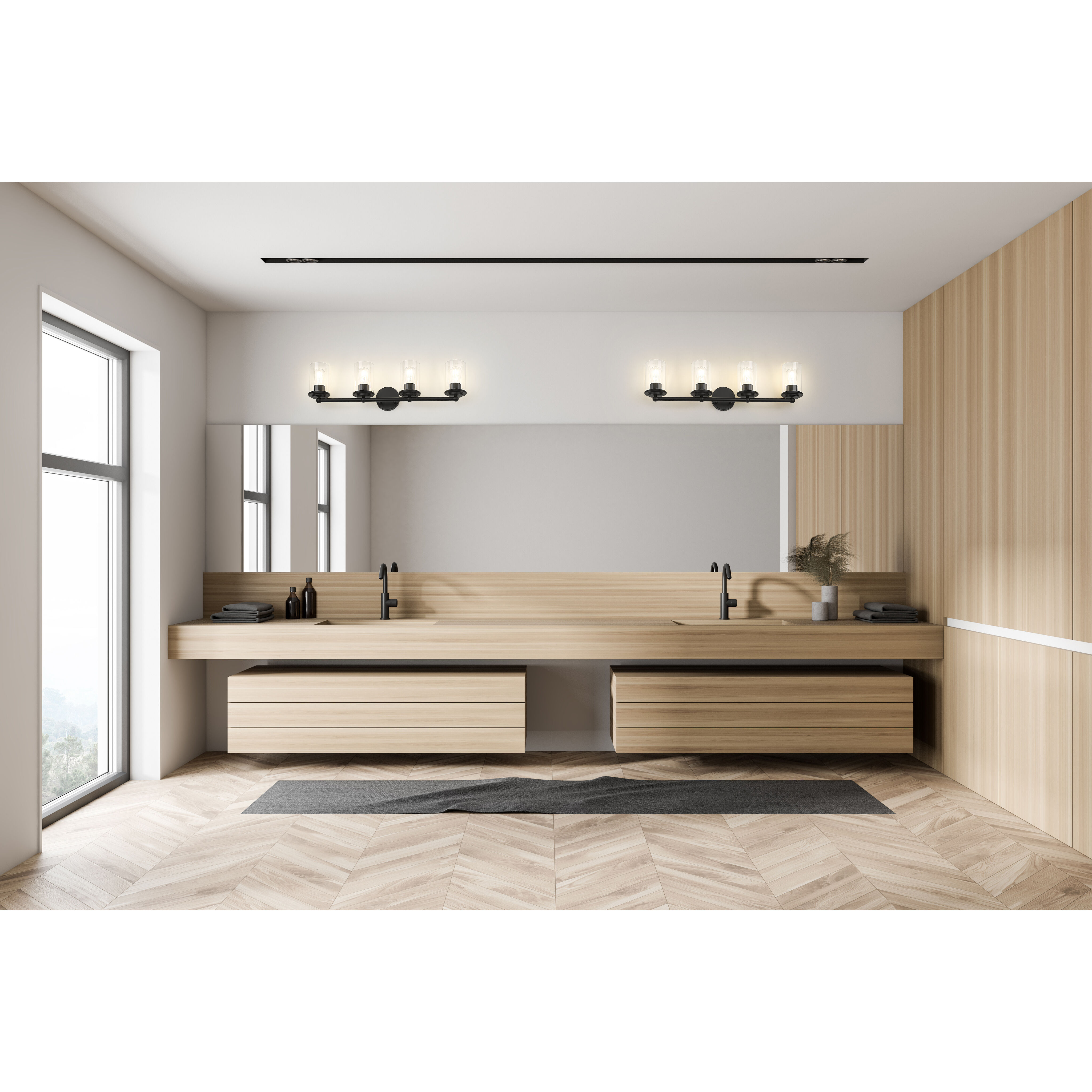 Thayer 4 Light 30.75 inch Matte Black Vanity Wall Light