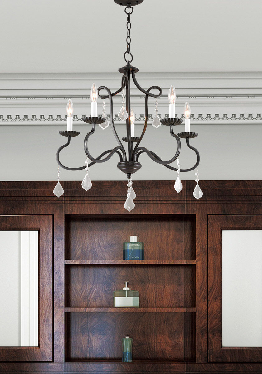 Callisto 5 Light 24 inch English Bronze Chandelier Ceiling Light