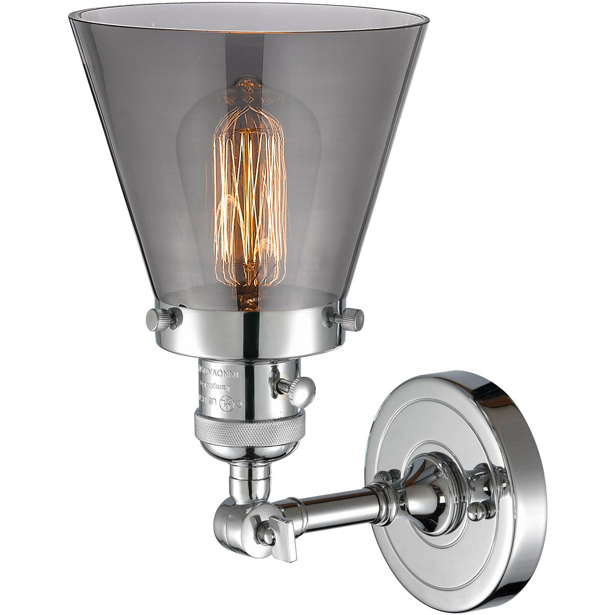 Franklin Restoration Small Cone LED 6 inch Polished Chrome Sconce Wall Light, Franklin Restoration