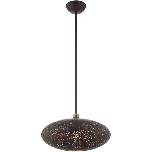 Charlton 1 Light 16 inch Bronze with Antique Brass Accents Pendant Ceiling Light