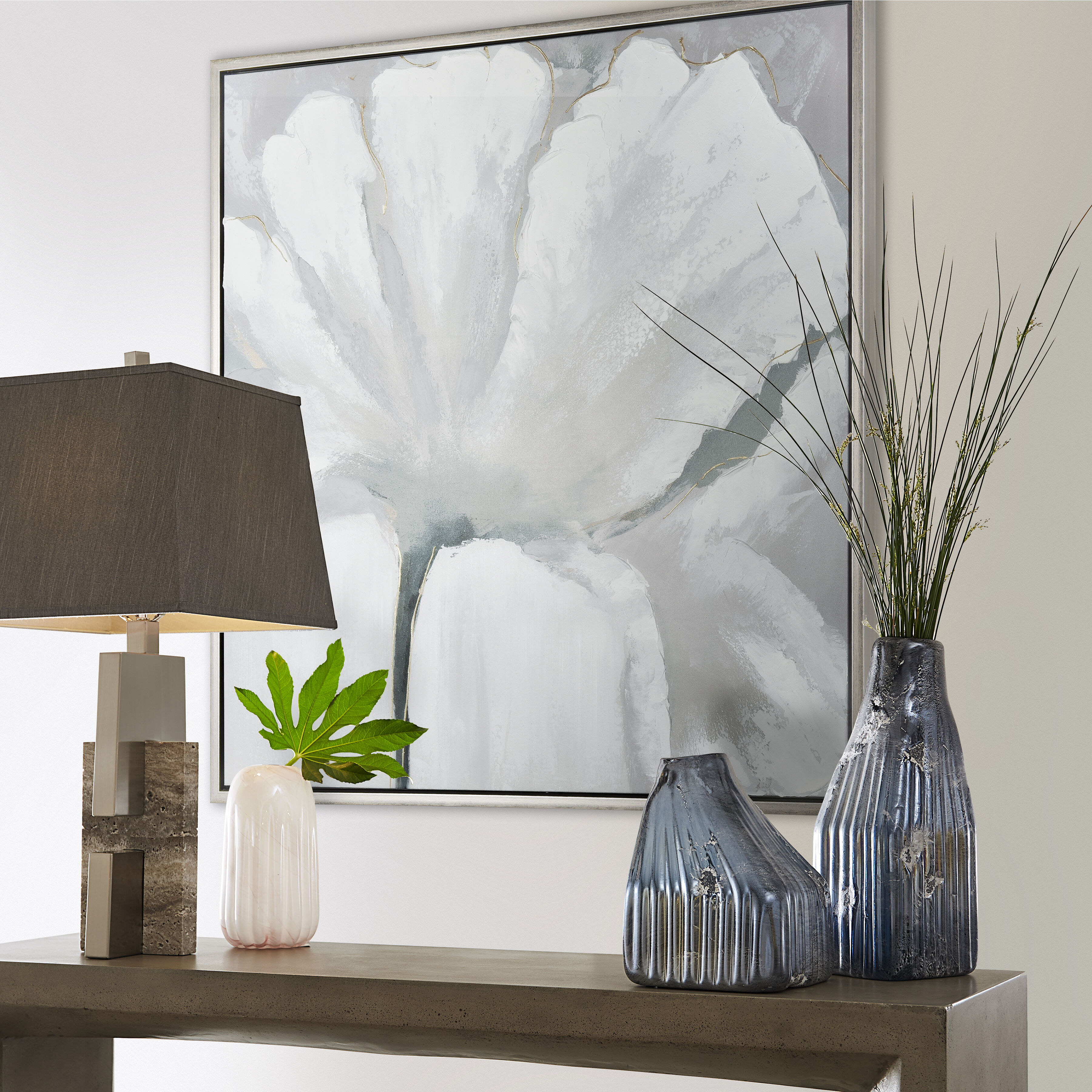 Valerie Blooms Off White Framed Wall Art