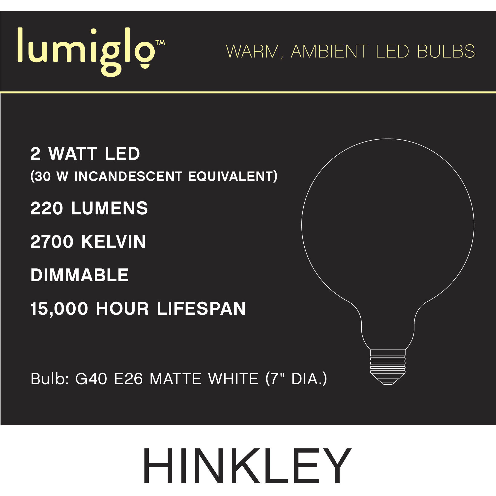 LumiGlo Med. 2.00 watt 120v 2700 LED Bulb in Matte White