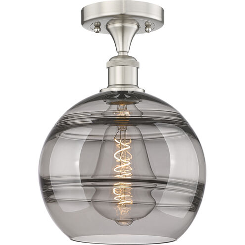 Edison Rochester 1 Light 10 inch Brushed Satin Nickel Semi-Flush Mount Ceiling Light