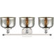 Ballston Bell LED 26 inch White and Polished Chrome Bath Vanity Light Wall Light in Silver Plated Mercury Glass