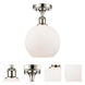 Ballston Athens 1 Light 8 inch Polished Nickel Semi-Flush Mount Ceiling Light in Matte White Glass, Ballston