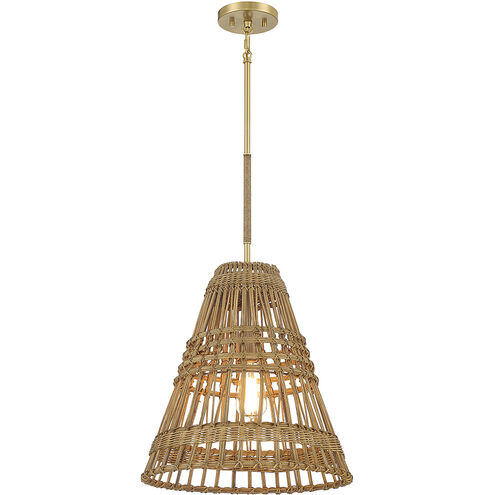 Stella 1 Light 16 inch Natural Brass Pendant Ceiling Light