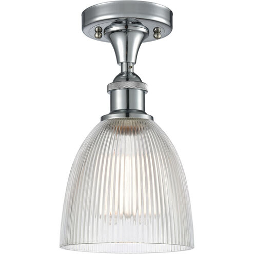 Ballston Castile 1 Light 6 inch Polished Chrome Semi-Flush Mount Ceiling Light in Clear Glass, Ballston