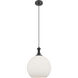 Astor 1 Light 12 inch Matte Black Mini Pendant Ceiling Light in Matte White Glass
