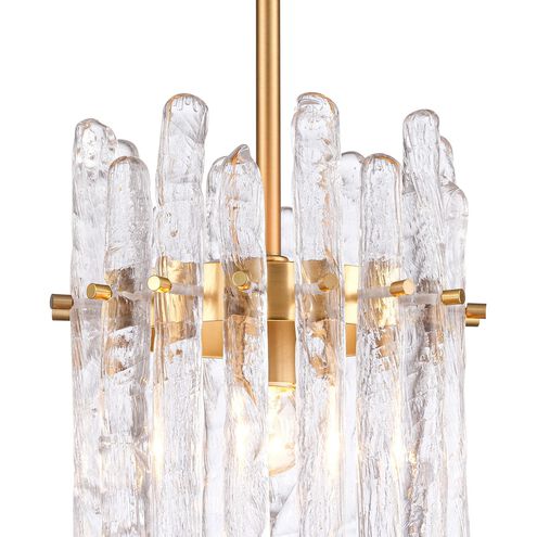 Icicles 1 Light 9 inch Natural Brass Pendant Ceiling Light, Converts to Semi Flush