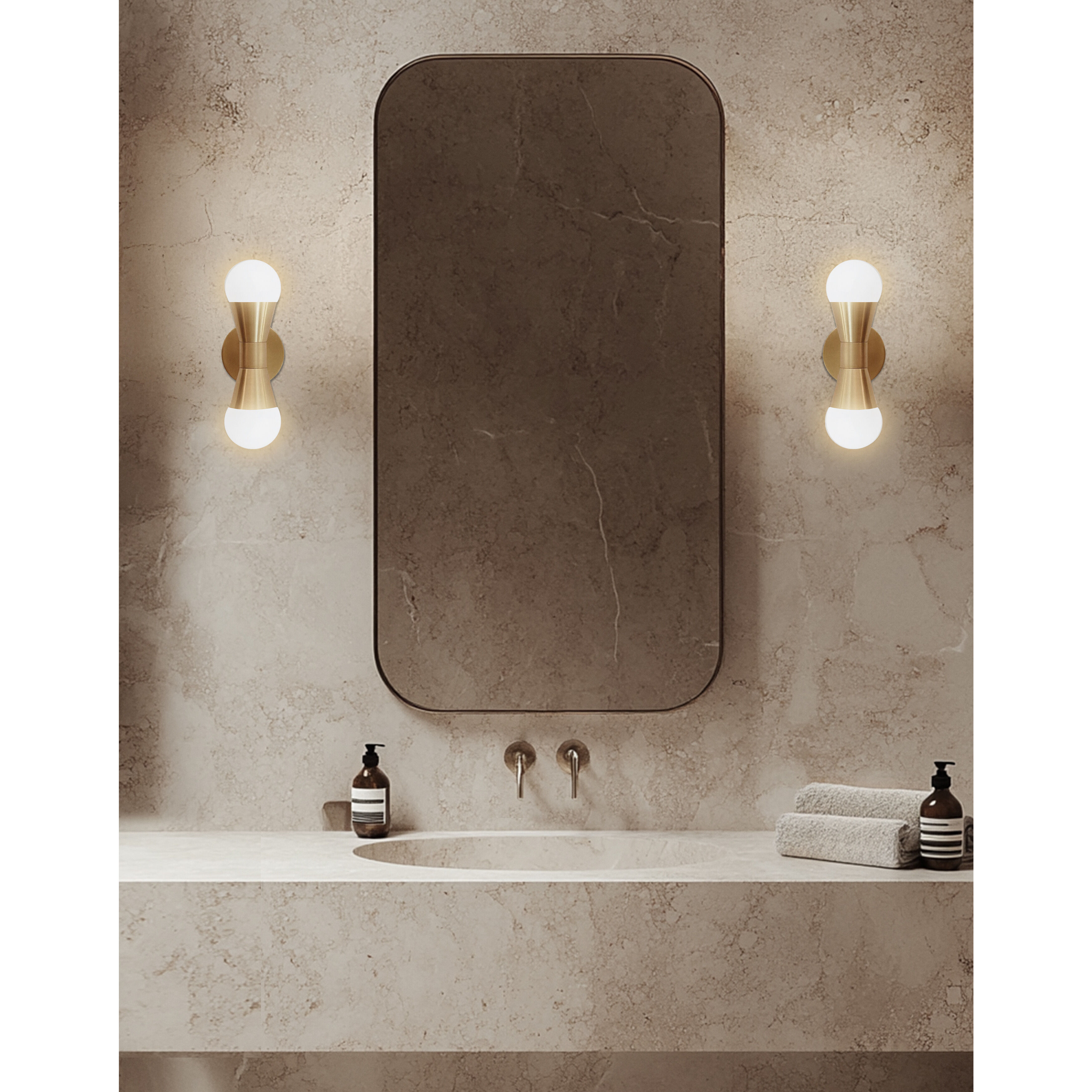 Fortuna 2 Light 5 inch Aged Brass Decorative Wall Sconce Wall Light