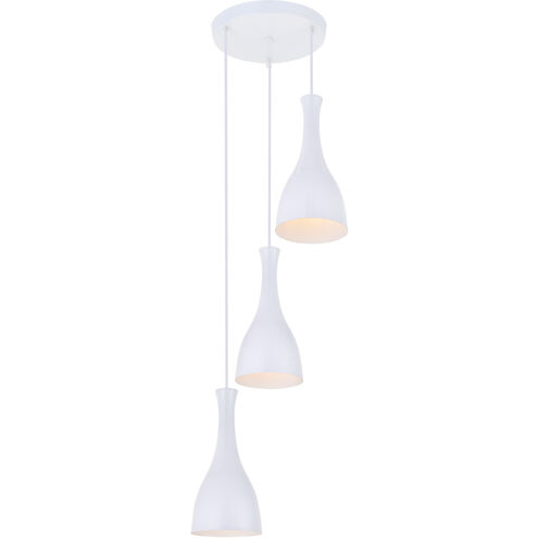 Aiken 3 Light 14 inch White Pendant Ceiling Light