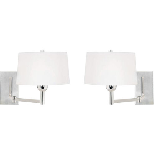 Quarion 11 inch 40 watt Chrome with White Swingarm Sconce Wall Light