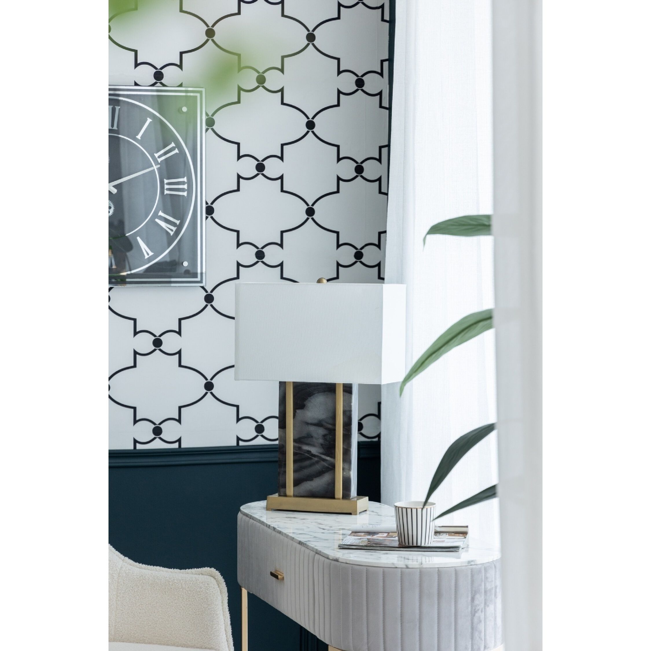 Anita 25.5 inch 40.00 watt Gold/Black/White Table Lamp Portable Light