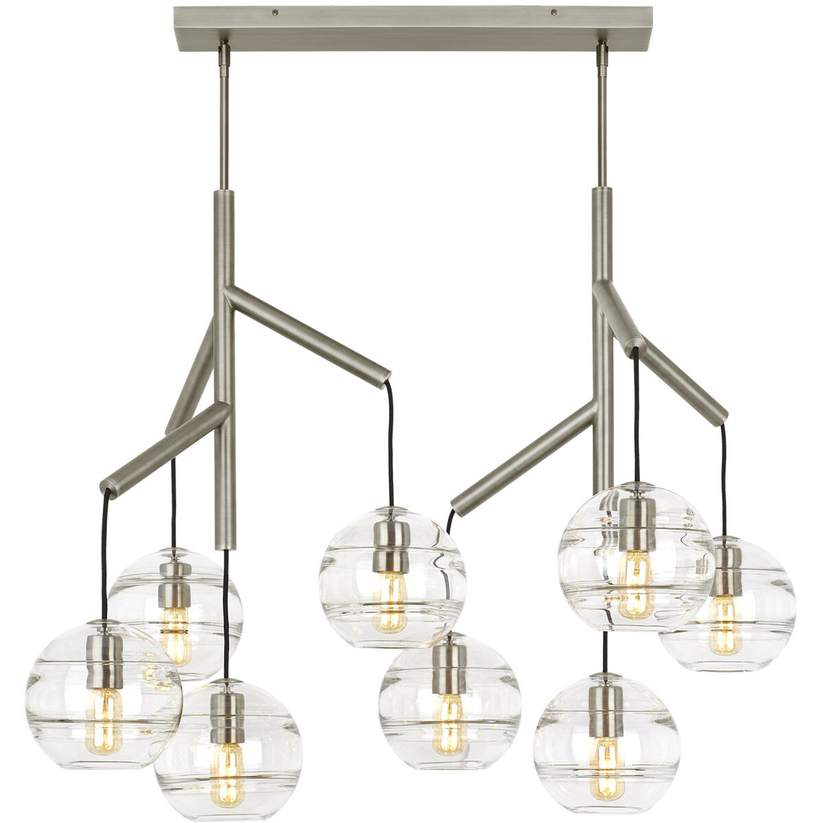Sean Lavin Sedona 24.5 inch Satin Nickel Chandelier Ceiling Light in Incandescent, Clear Glass
