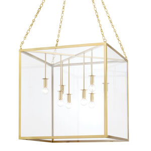 Catskill 8 Light 24 inch Aged Brass Pendant Ceiling Light