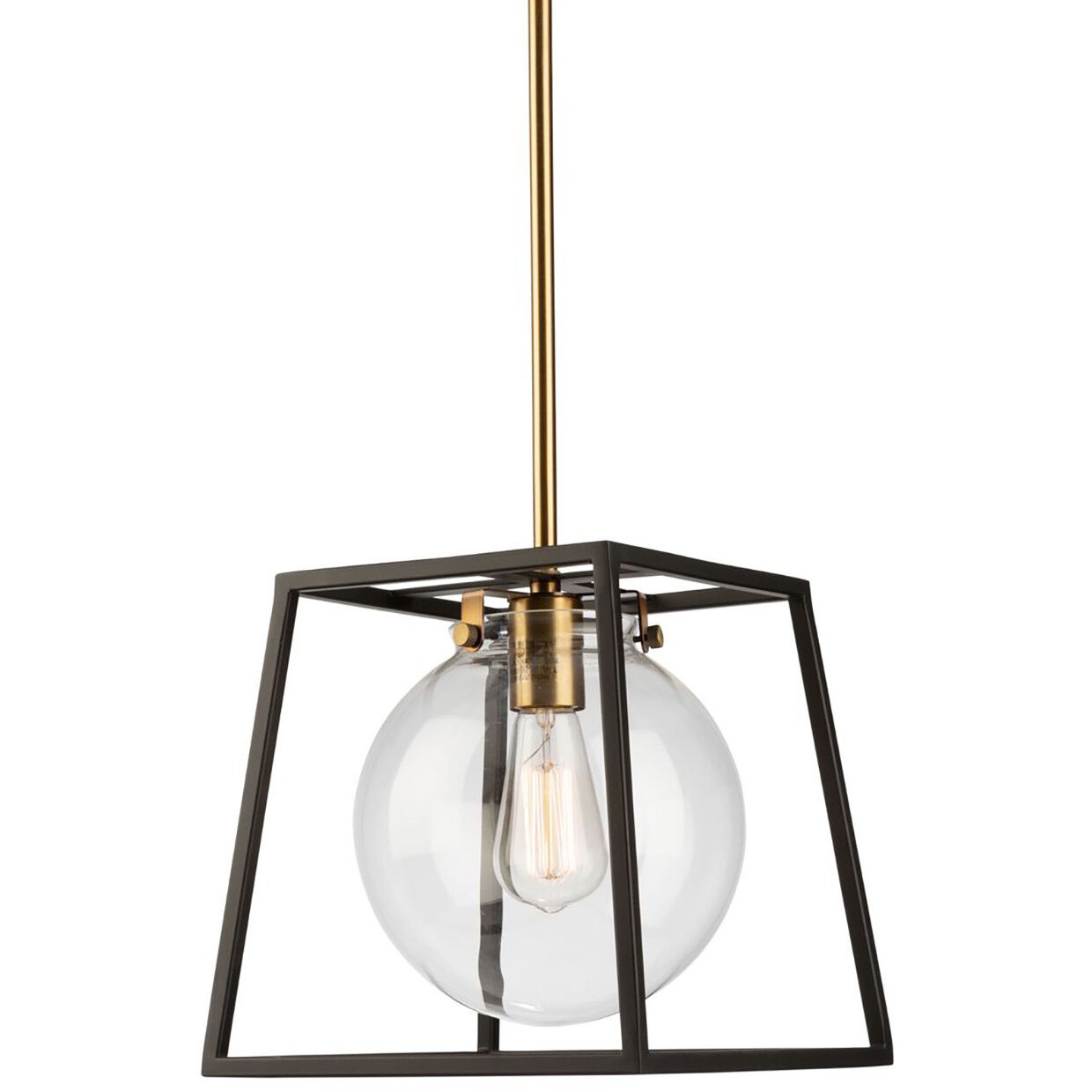 Bridgetown LED 13 inch Black and Harvest Brass Pendant Ceiling Light