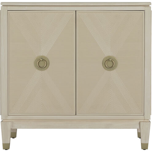 Strella Stainless Champagne / Cerused White Cabinet