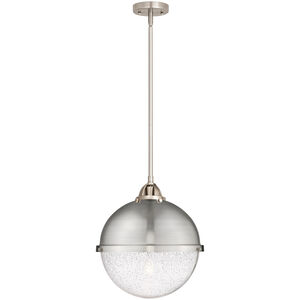Nouveau 2 Hampden 1 Light 13 inch Brushed Satin Nickel Pendant Ceiling Light in Seedy Glass