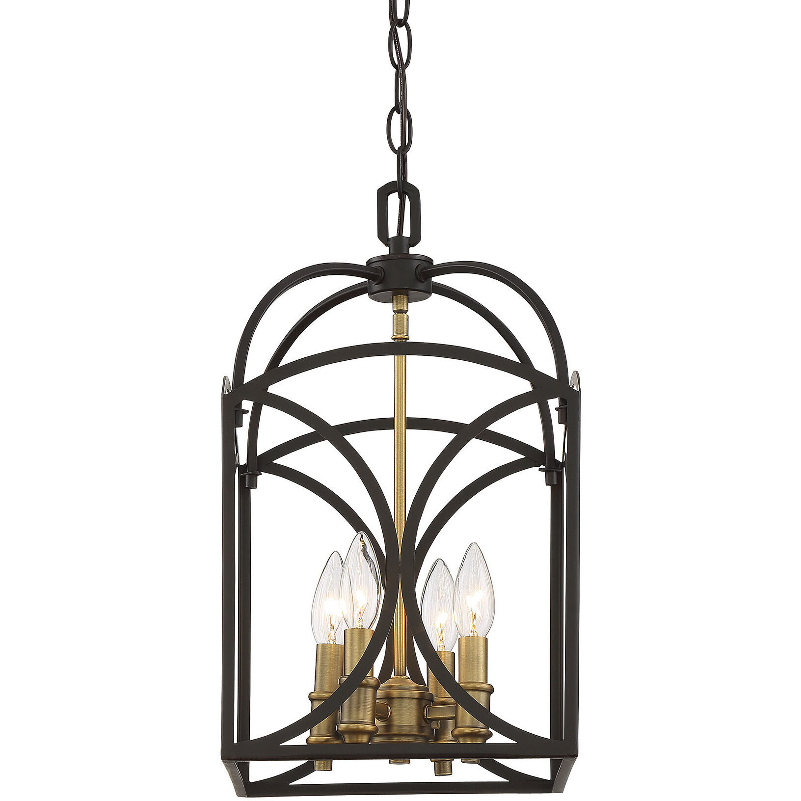 Talbot 4 Light 10 inch English Bronze and Warm Brass Pendant Ceiling Light, Small