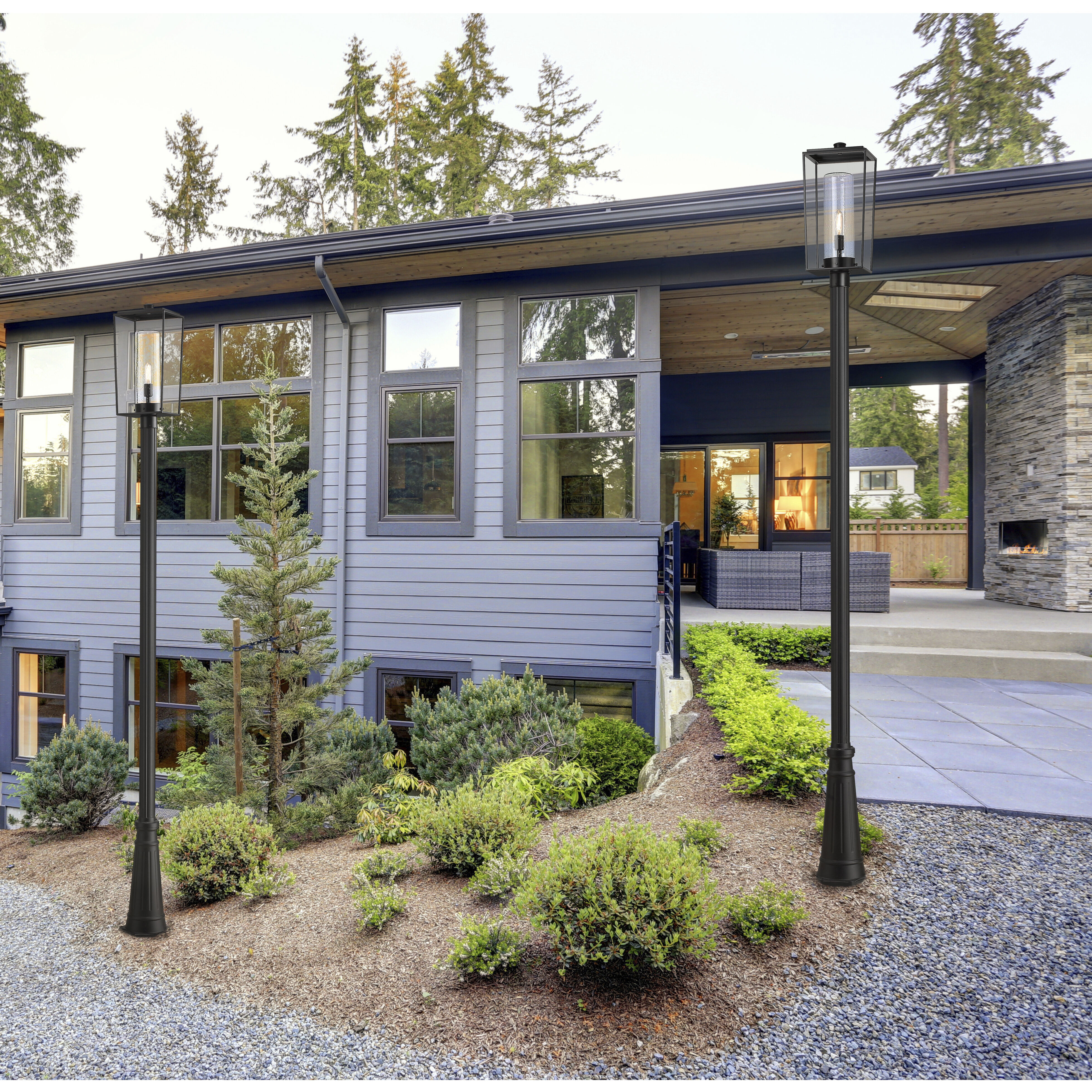 Sheridan 1 Light 116.5 inch Black Outdoor Post Mounted Fixture