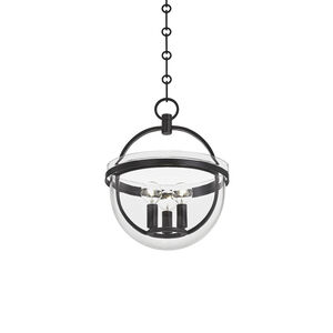 Malloy 3 Light 11.75 inch Aged Iron Hanging Lantern Ceiling Light