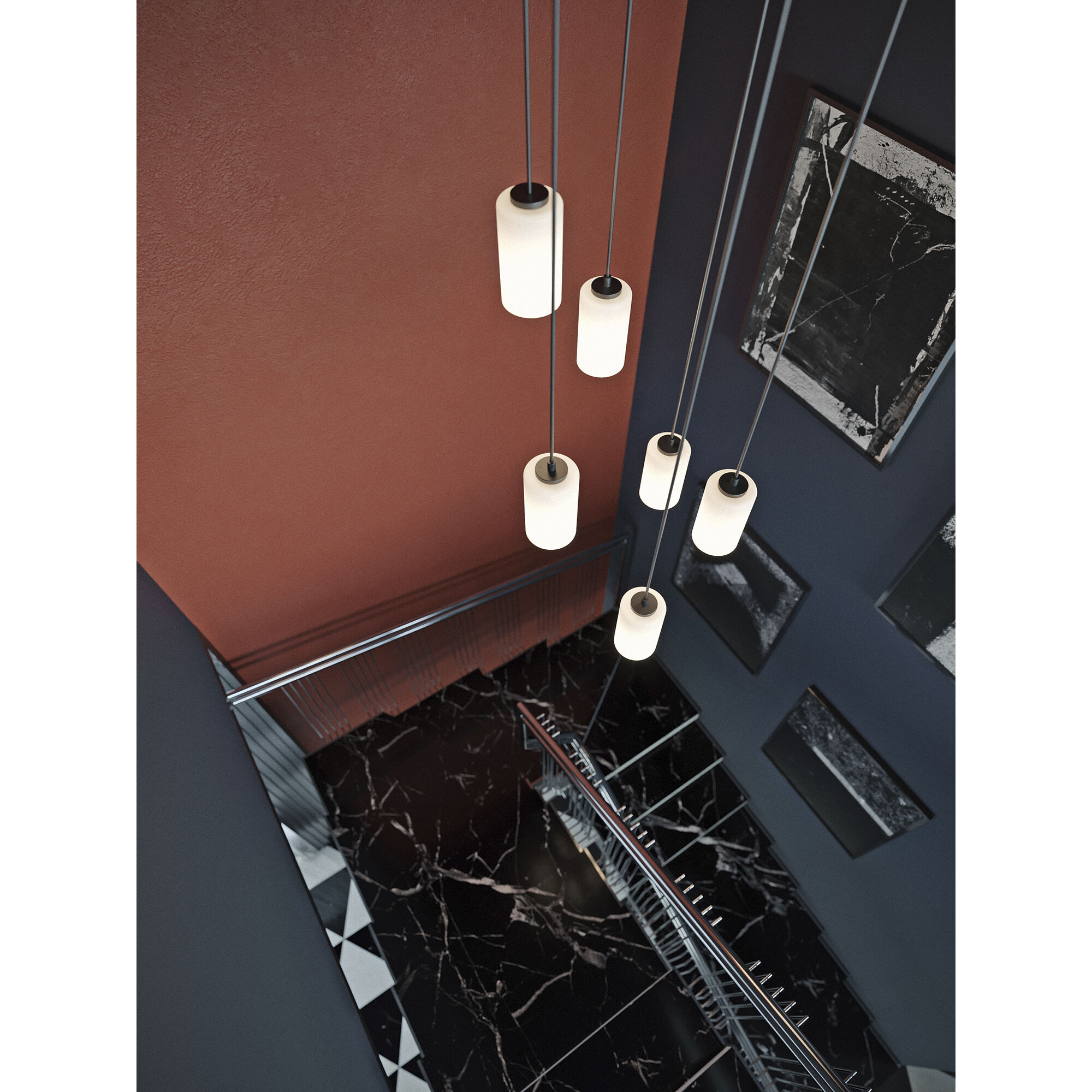 Leo 6 Light 24 inch Black Multi-light Pendant Ceiling Light