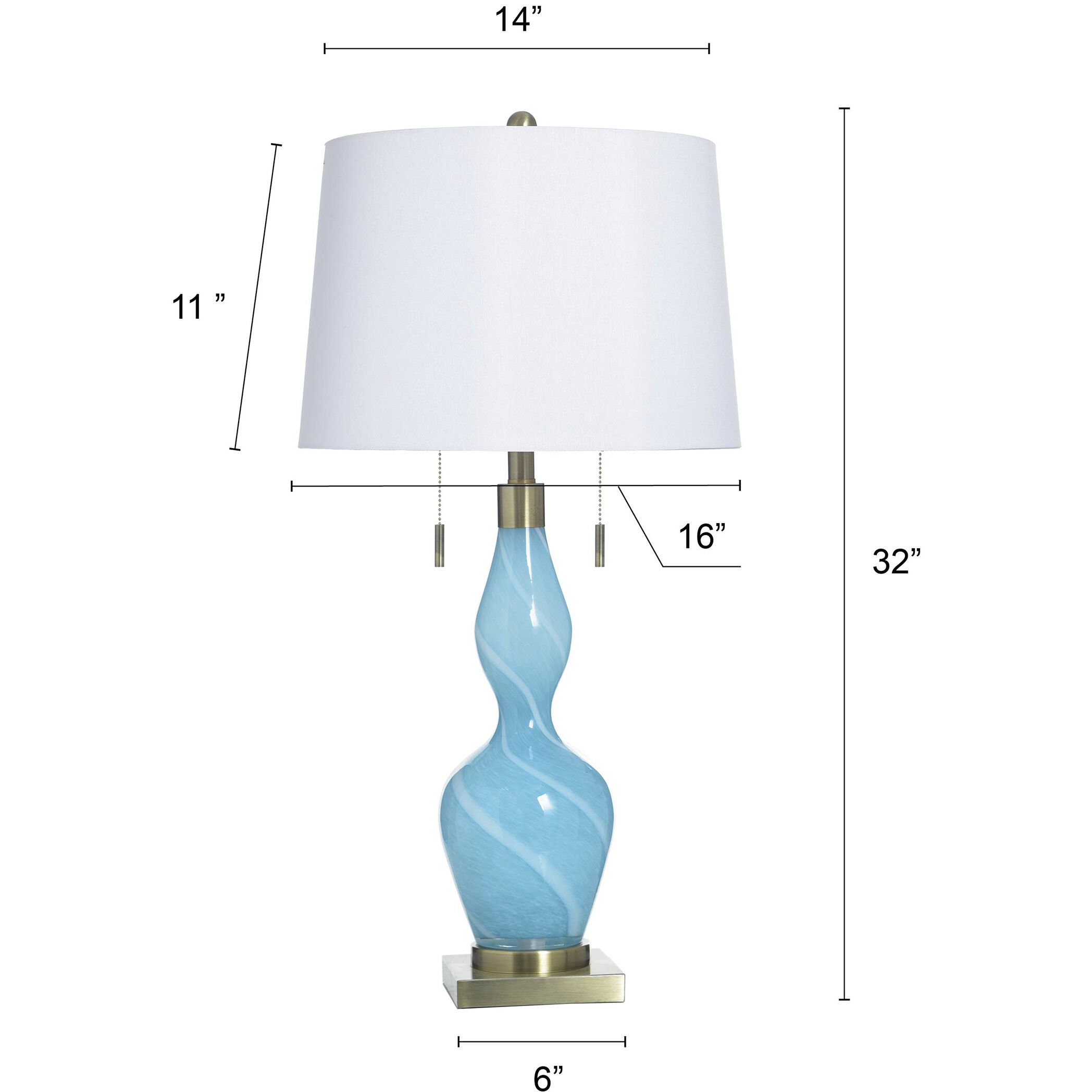 Cameron 31.5 inch 60 watt Shulen Gold and White Table Lamp Portable Light