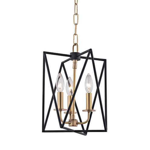 Laszlo 3 Light 10.25 inch Aged Brass Pendant Ceiling Light