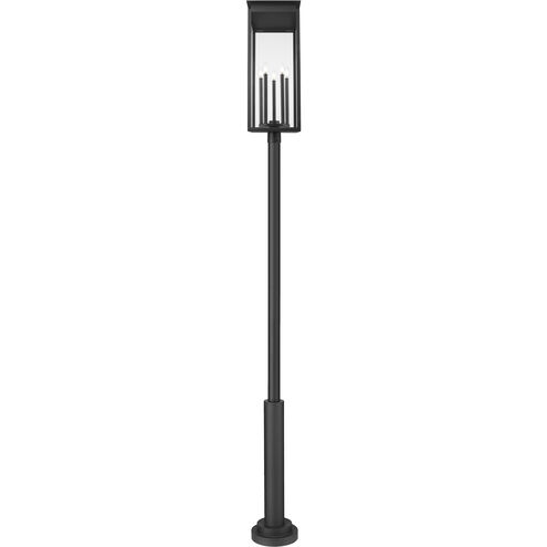 Nova 5 Light 129.75 inch Black Outdoor Post Mounted Fixture in Clear Glass