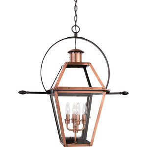 Rue De Royal 4 Light 28 inch Aged Copper Pendant Ceiling Light