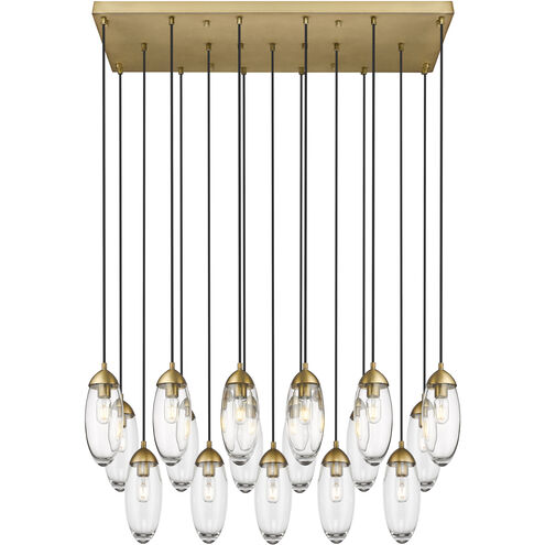 Arden 17 Light 42 inch Rubbed Brass Linear Chandelier Ceiling Light