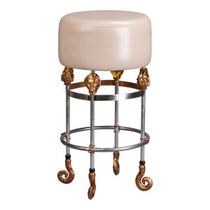 Armory 31 inch Chrome and Gold Bar Stool in Putty, Flambeau