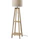 Kirby 59.75 inch 150.00 watt Natural Wood Shelf Floor Lamp Portable Light