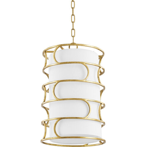 Reedley 3 Light 13 inch Vintage Gold Leaf Pendant Ceiling Light