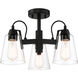 Beckonridge 3 Light 17 inch Coal Semi-Flush Ceiling Light