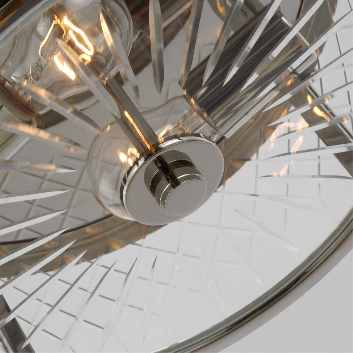 AH by Alexa Hampton Alec 2 Light 13 inch Polished Nickel Flush Mount Ceiling Light