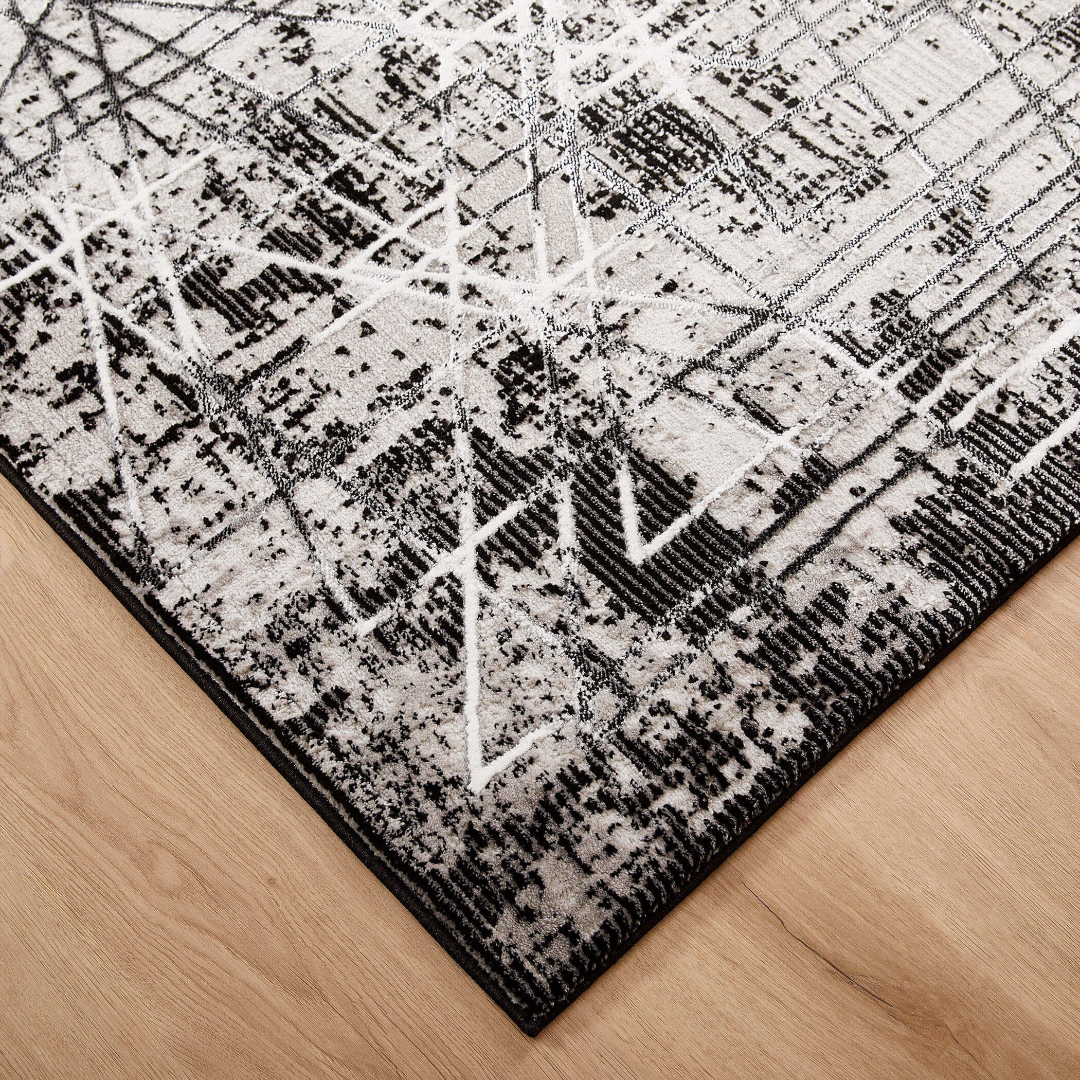 Sesia 114 X 79 inch Black/Grey Rug in 6 x 9