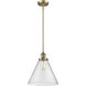 Franklin Restoration Cone LED 12 inch Brushed Brass Mini Pendant Ceiling Light in Seedy, Franklin Restoration