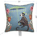 Maharaja Monkey 24 X 6 inch Blue Gray Pillow