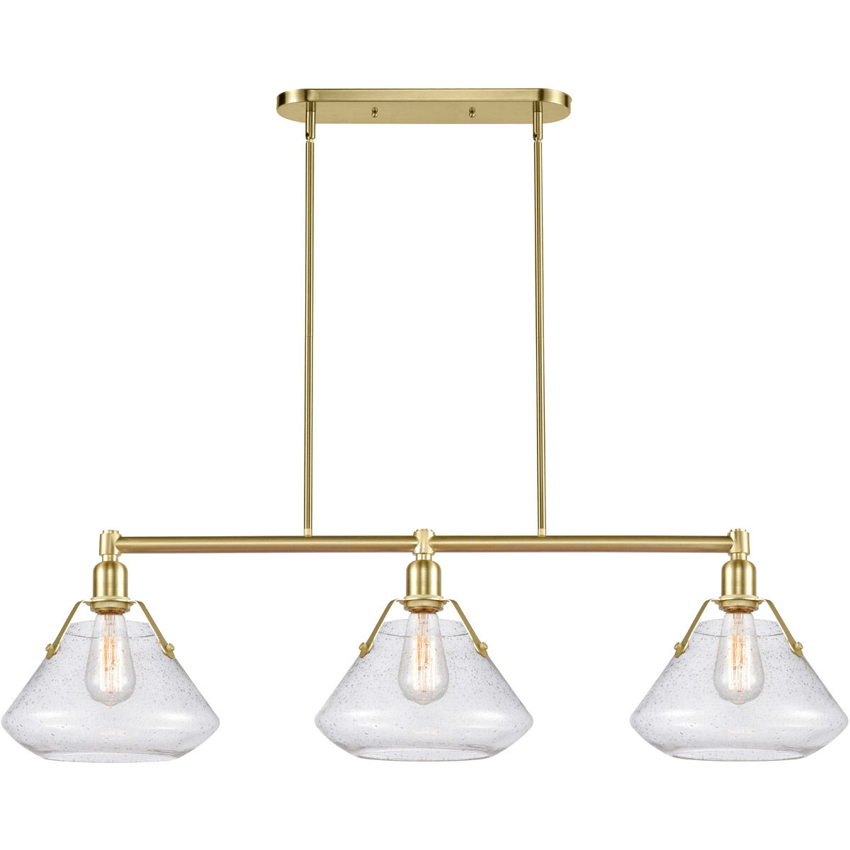 Luna 3 Light 41.75 inch Satin Brass Island Light Ceiling Light