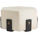 Ivonne 18 inch White and Ebony with Antique Brass Ottoman