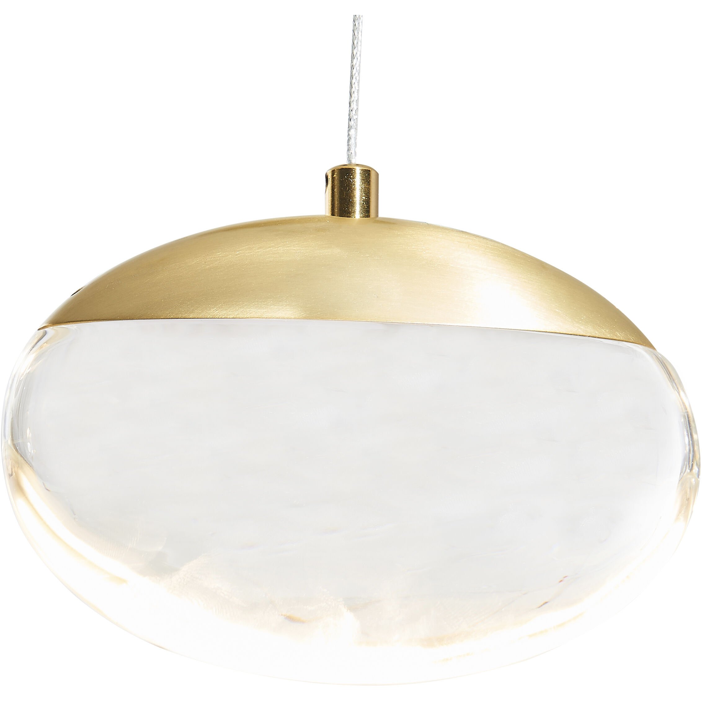 Athena LED 2.4 inch Matte Black and Brushed Brass Pendant Ceiling Light