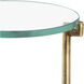 Bump Out 23 X 10 inch Aged Brass and Clear Accent Table