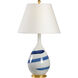 Chelsea House 36 inch 100.00 watt Blue/White Glaze/Antique Gold Leaf Table Lamp Portable Light