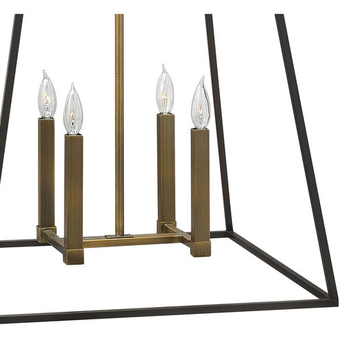 Fulton 4 Light 22 inch Bronze with Heirloom Brass Indoor Foyer Light Ceiling Light