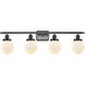 Ballston Beacon LED 36 inch Matte Black Bath Vanity Light Wall Light in Matte White Glass, Ballston